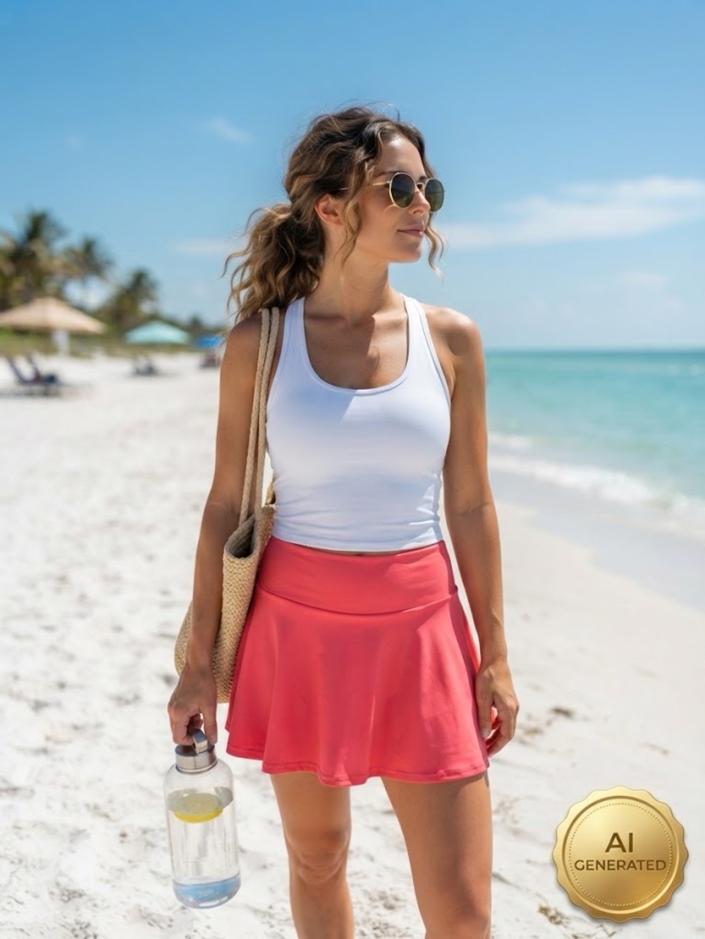 VENUS Pink Swim Skirt Bikini Bottom